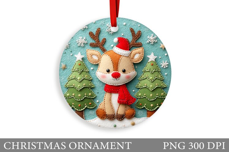 Cute Deer Christmas Ornament. Christmas Deer Ornament Design example image 1