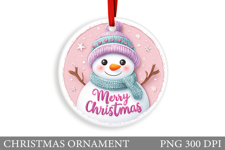 Snowman Christmas Ornament. Winter Christmas Ornament Design