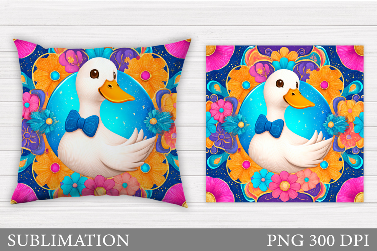 Cute Goose Sublimation. Funny Goose Pillow Design
