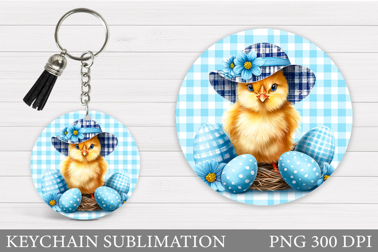 Easter Chick Keychain Sublimation. Easter Keychain Design