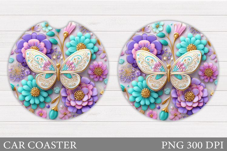 Butterfly Car Coaster Design. Butterfly Sublimation