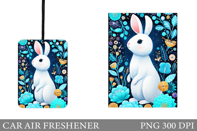 Cute Bunny Car Air Freshener Design. Cute Bunny Sublimation