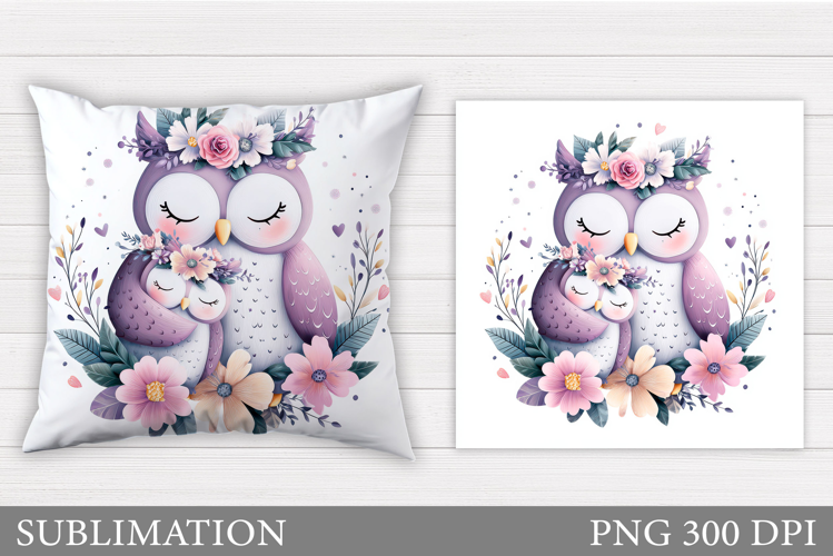 Cute Owls Pillow Design. Cute Owl Sublimation