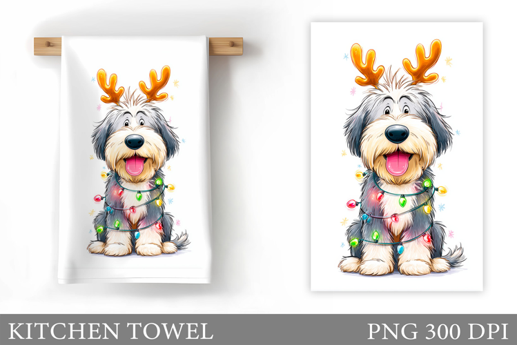Christmas Dog Kitchen Towel. Christmas Kitchen Towel Design