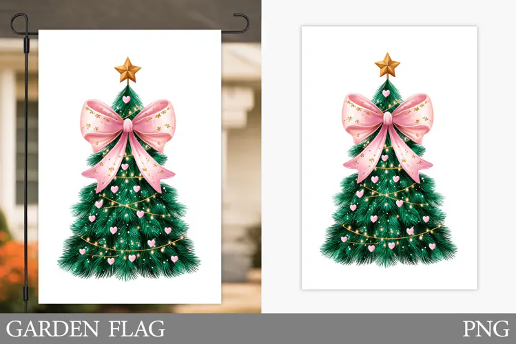Christmas Tree Garden Flag. Merry Christmas Garden Flag