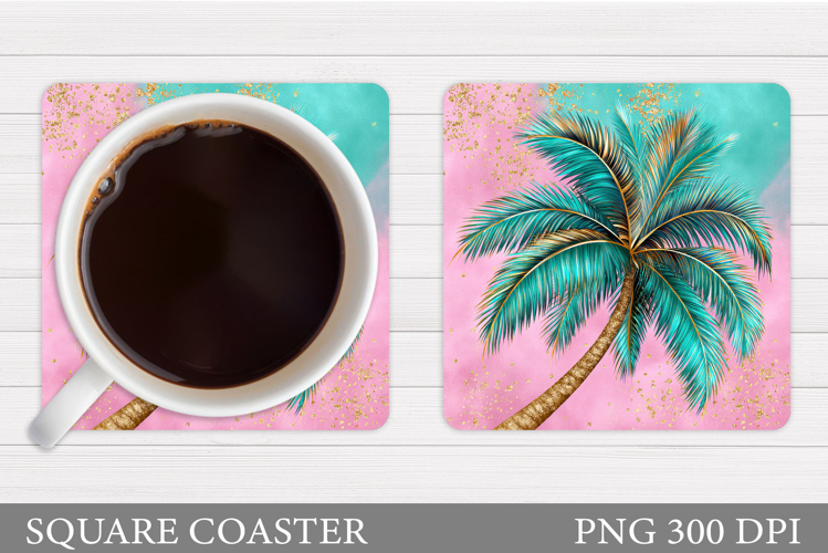 Palm Tree Coaster Design. Sea Coaster Sublimation