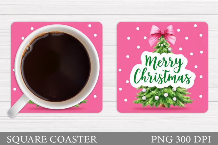Christmas Tree Coaster Design. Christmas Coaster Sublimation