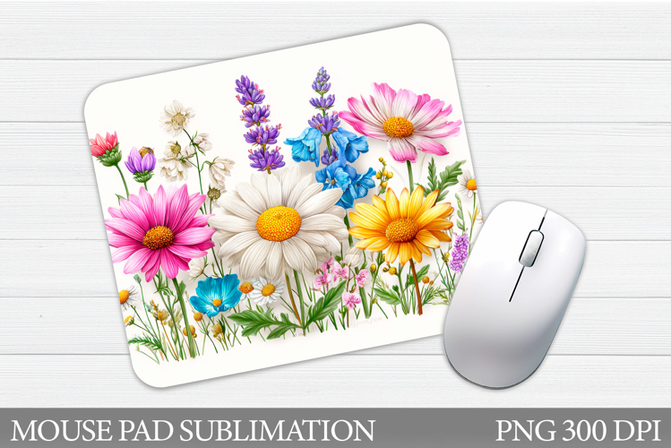 Wildflowers Mouse Pad. Floral Mouse Pad Design