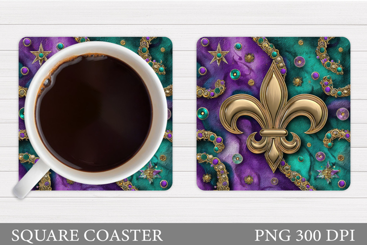 Mardi Gras Coaster Design. Mardi Gras Sublimation