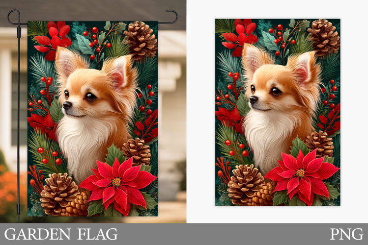 Christmas Dog Garden Flag. Christmas Garden Flag Design