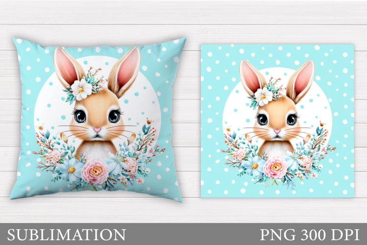 Cute Bunny Pillow Design. Cute Bunny Sublimation