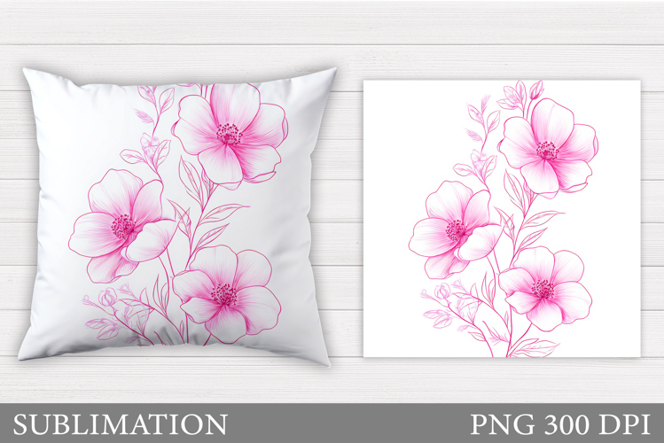 Flowers Pillow Design. Floral Pillow Sublimation