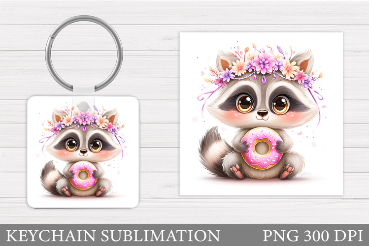 Valentines Raccoon Keychain. Valentines Keychain Design