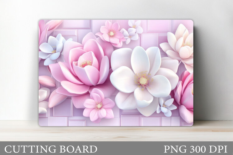 Flowers Cutting Board. Floral Cutting Board Sublimation example image 1