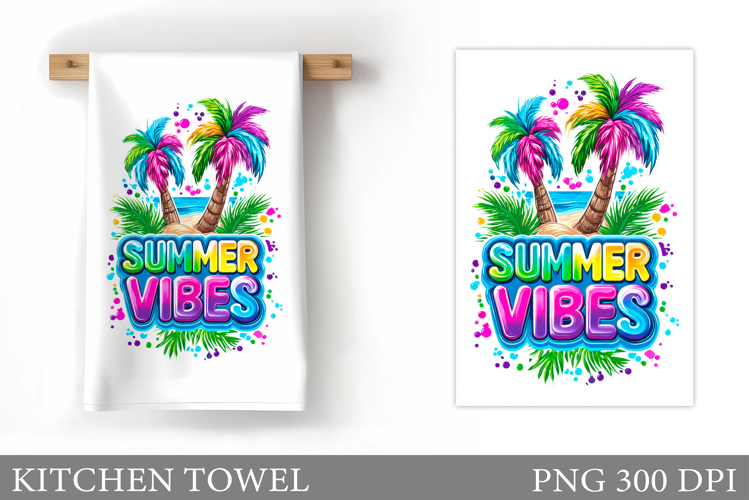 Palm Tree Kitchen Towel. Summer Kitchen Towel Sublimation