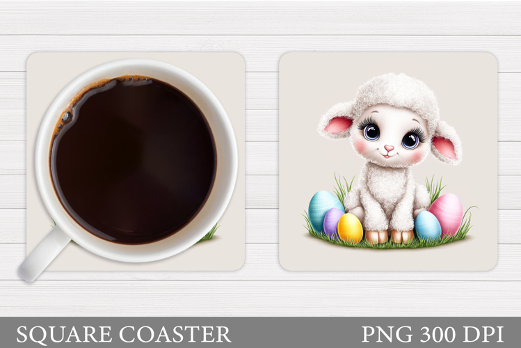 Easter Lamb Coaster Design. Easter Coaster Sublimation