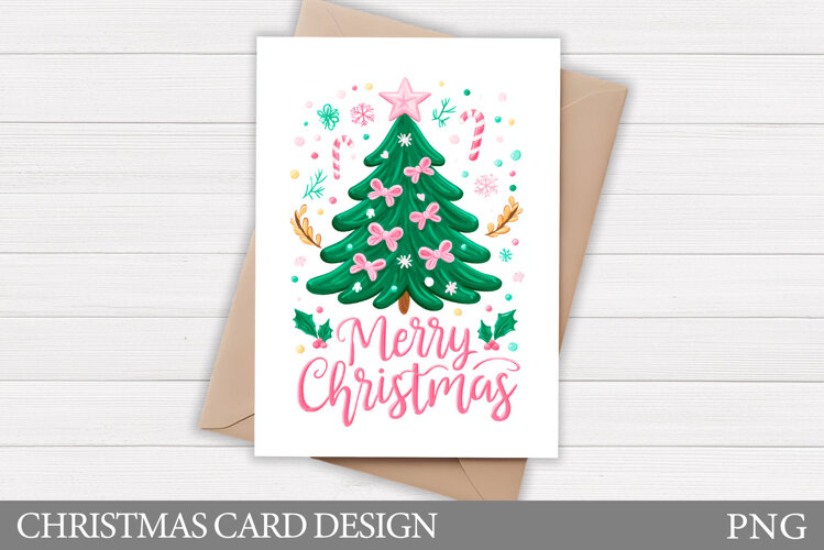 Christmas Card Printable. Christmas Tree Card Design example image 1