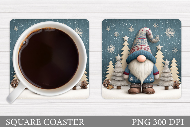 Christmas Gnome Coaster. Christmas Coaster Design