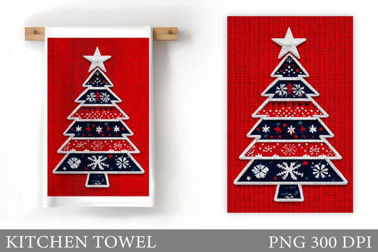 Christmas Tree Kitchen Towel. Christmas Kitchen Towel