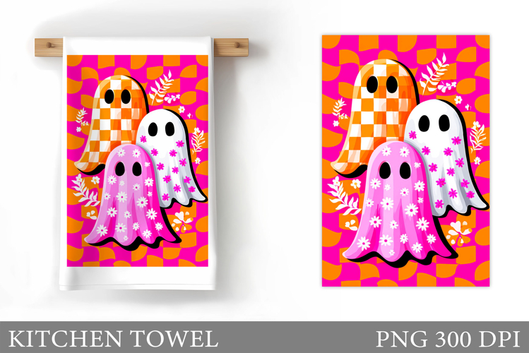 Ghost Kitchen Towel. Halloween Kitchen Towel Design