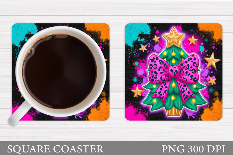 Christmas Tree Coaster Design. Christmas Coaster Sublimation