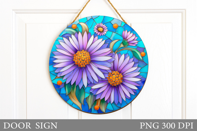 Flowers Door Sign Sublimation. Floral Door Sign Design