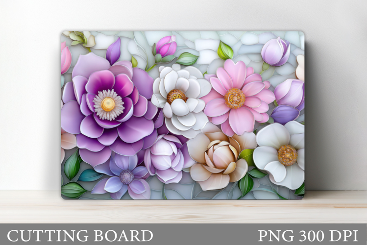 Floral Cutting Board Design. Flowers Cutting Board