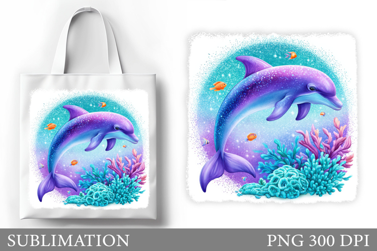 Dolphin Tote Bag Design. Dolphin Sublimation