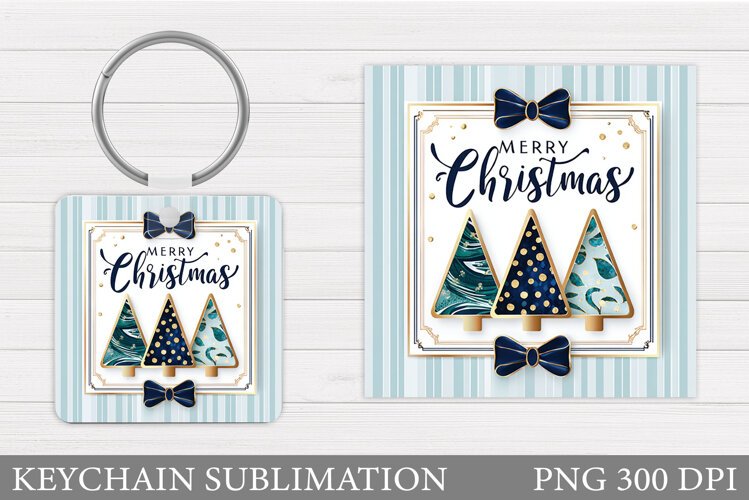 Merry Christmas Keychain. Christmas Keychain Design example image 1