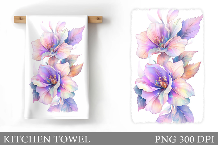 Flowers Kitchen Towel. Floral Kitchen Towel Design