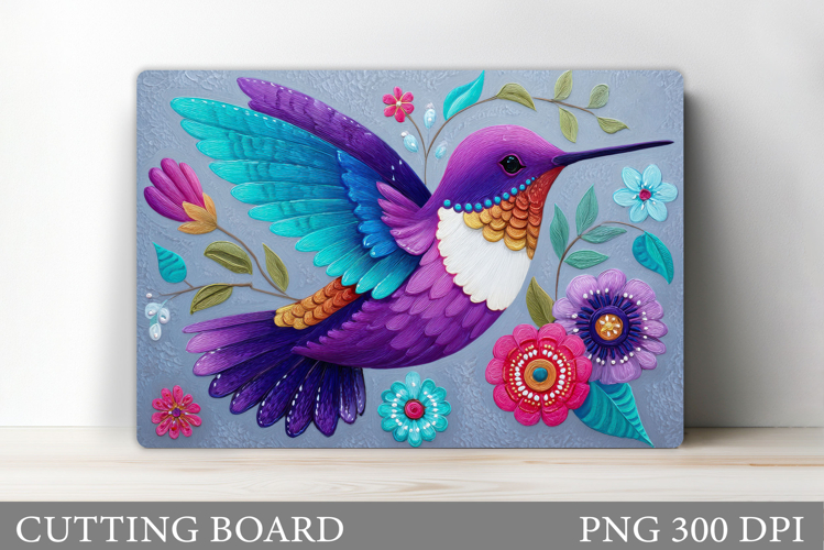 Hummingbird Cutting Board. Flowers Kitchen Cutting Board