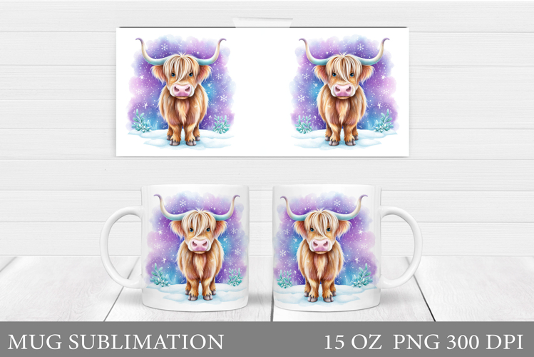 Christmas Cow Mug Design. Christmas Mug Sublimation
