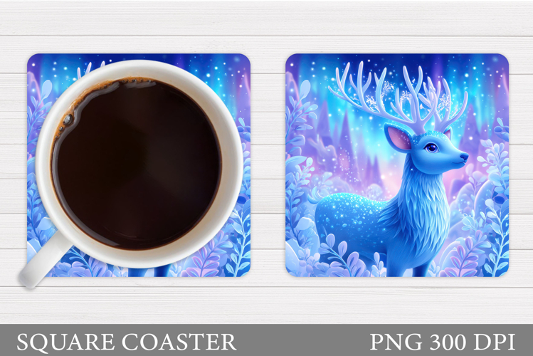 Reindeer Coaster Design. Christmas Coaster Sublimation