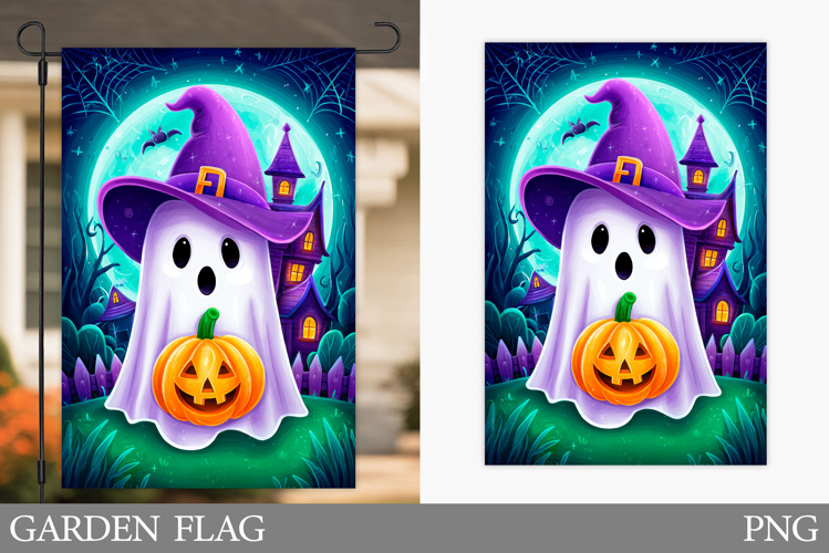 Halloween Ghost Garden Flag. Cute Halloween Garden Flag
