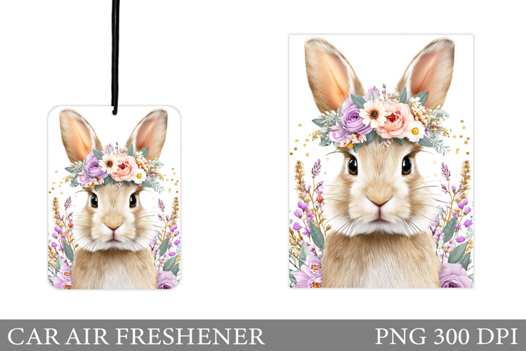Cute Bunny Car Air Freshener Design. Cute Bunny Sublimation