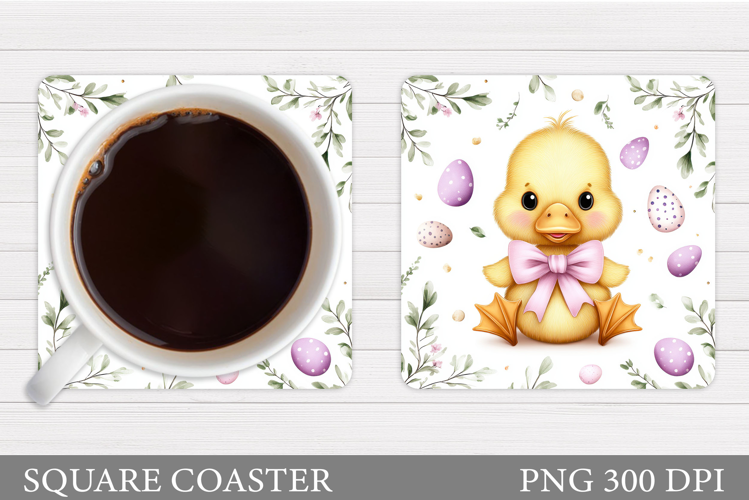 Easter Duck Coaster Sublimation. Duck Coaster Design