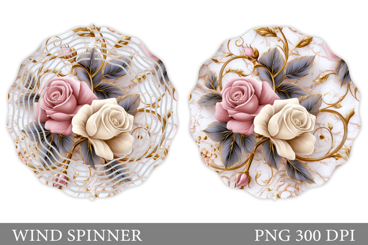 Roses Wind Spinner Design. Flowers Wind Spinner Sublimation