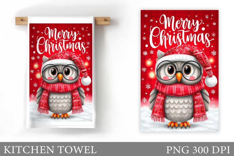 Christmas Owl Kitchen Towel. Christmas Owl Kitchen Towel