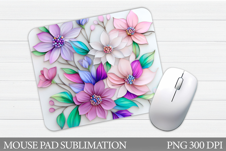 Flowers Mouse Pad Sublimation. Floral Mouse Pad Design