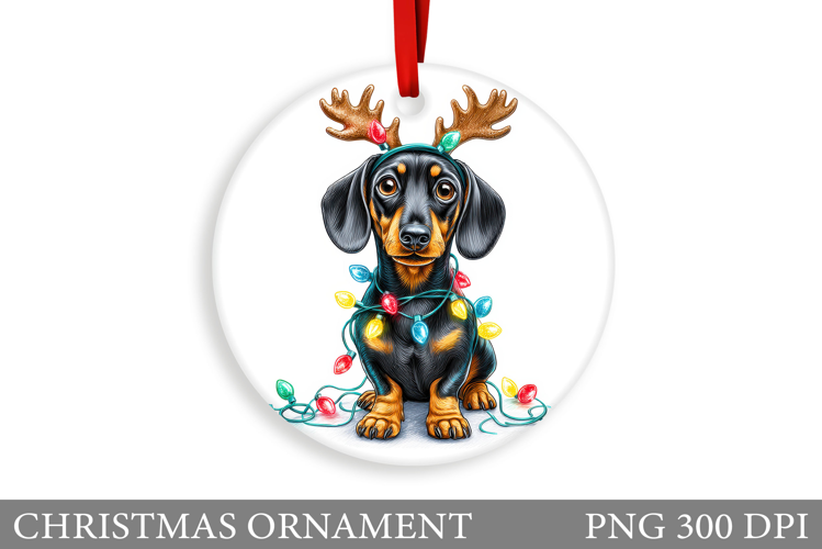 Dachshund Christmas Ornament. Christmas Ornament Sublimation