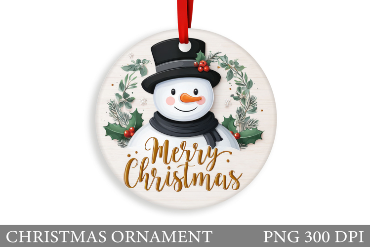 Cute Snowman Christmas Ornament. Christmas Ornament Design