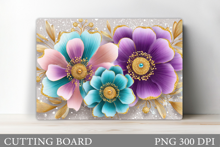 Floral Cutting Board Design. Flowers Cutting Board