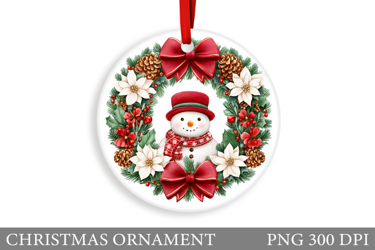 Cute Snowman Christmas Ornament. Snowman Ornament Design