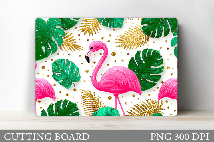 Flamingo Cutting Board Design. Tropical Cutting Board example image 1
