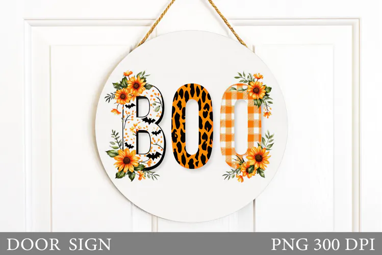 Boo Door Sign Design. Halloween Door Sign Sublimation