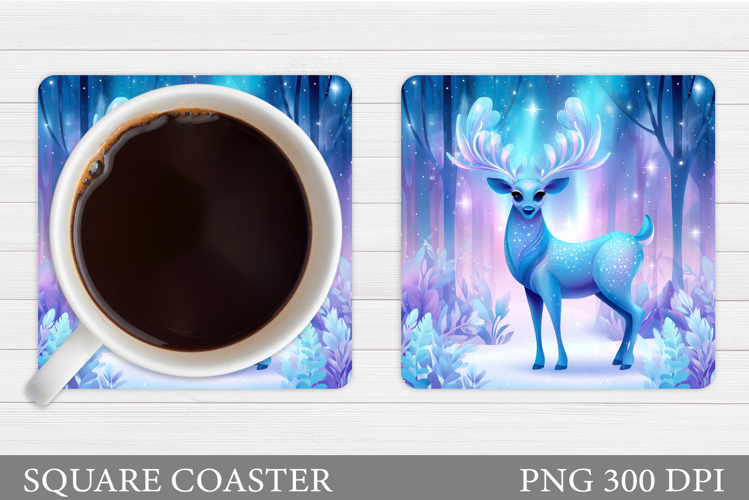 Reindeer Coaster Design. Christmas Coaster Sublimation