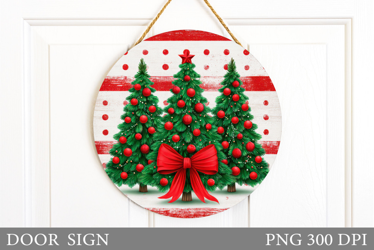 Christmas Tree Door Sign. Christmas Door Sign Design