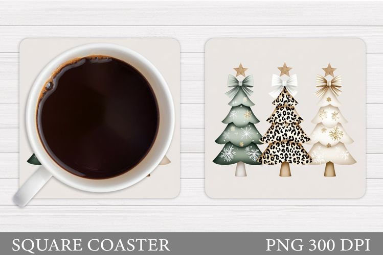 Christmas Tree Coaster Design. Christmas Coaster Sublimation