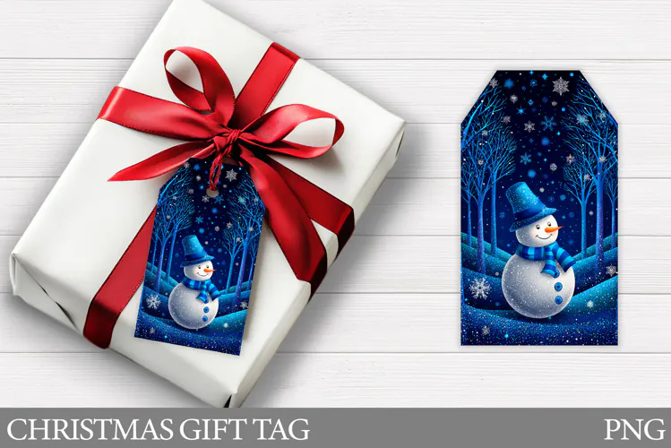 Christmas Snowman Gift Tag. Christmas Gift Tag Design