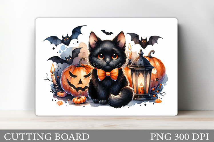 Halloween Cat Cutting Board. Halloween Cutting Board
